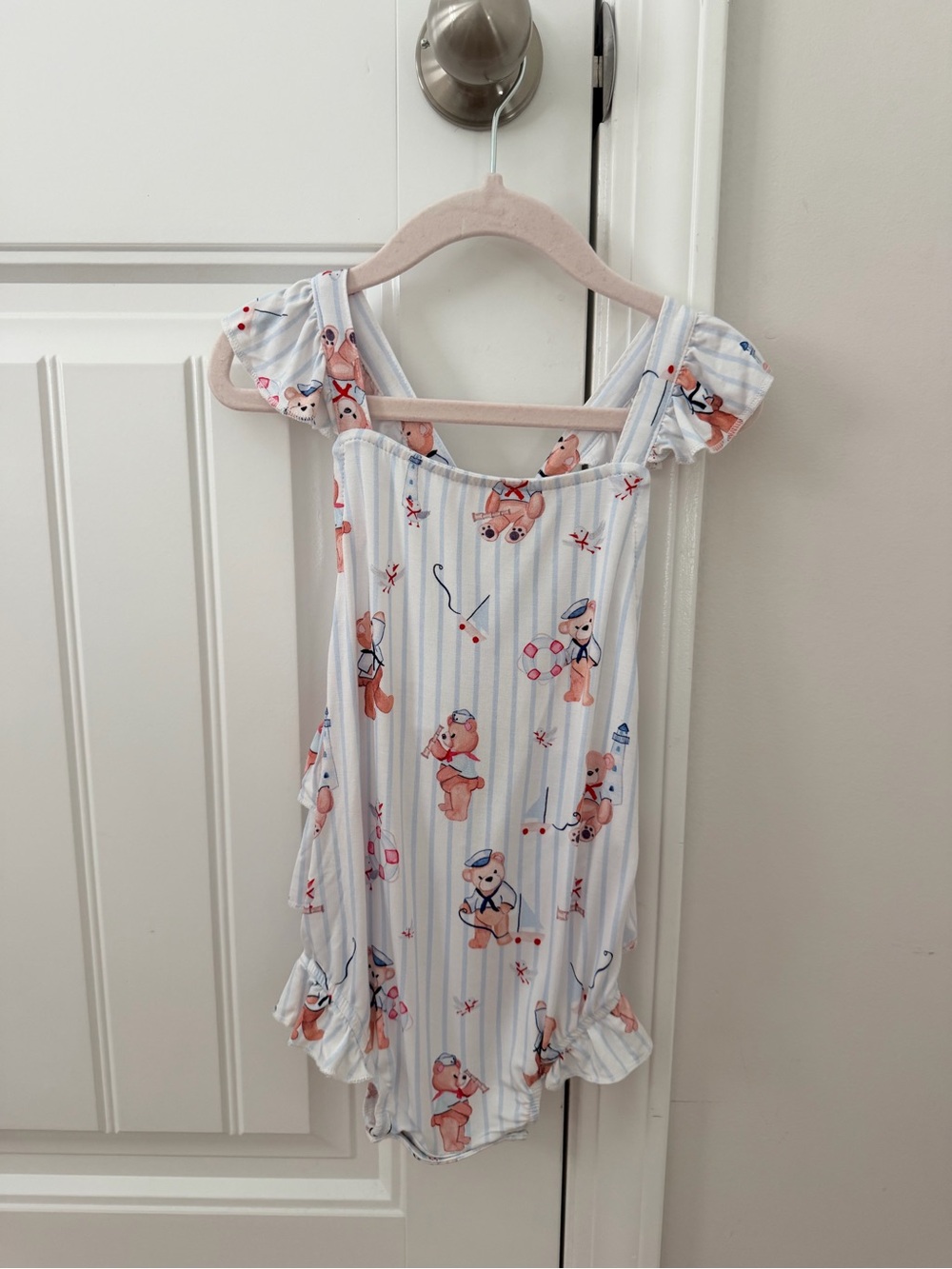 Posh Peanut Ruffled Strap Bubble Romper
